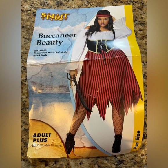 Spirit Halloween Buccaneer Beauty Pirate Costume Adult Plus 1x 18-20 Dress sash - Picture 1 of 7